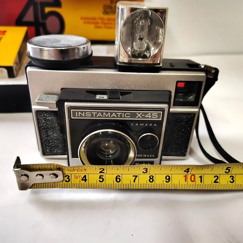 Vintage Kodak Instamatic X-45 Camera Outfit Original Box Flash Film MCM